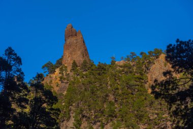 La Palma 'daki Caldera de Taburiente' de Roque Idafe, Kanarya Adaları, İspanya.