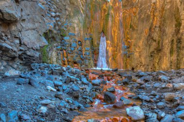 Cascada de Los Colores Caldera de Taburiente, La Palma, Kanarya Adaları, İspanya.