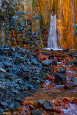 Cascada de Los Colores Caldera de Taburiente, La Palma, Kanarya Adaları, İspanya.