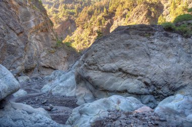 Barranco de Las Angustias Caldera de Taburiente, La Palma, Kanarya Adaları, İspanya.