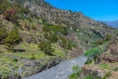 Barranco de Las Angustias Caldera de Taburiente, La Palma, Kanarya Adaları, İspanya.
