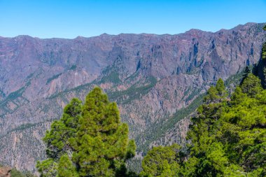 Caldera de Taburiente Ulusal Parkı Panoraması La Palma, Kanarya Adaları, İspanya.