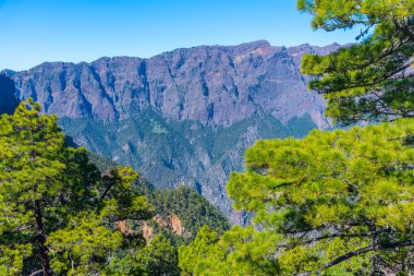Caldera de Taburiente Ulusal Parkı Panoraması La Palma, Kanarya Adaları, İspanya.