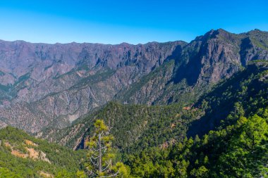 Caldera de Taburiente Ulusal Parkı Panoraması La Palma, Kanarya Adaları, İspanya.