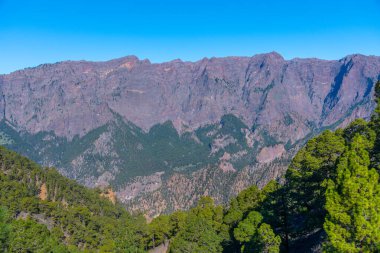 Caldera de Taburiente Ulusal Parkı Panoraması La Palma, Kanarya Adaları, İspanya.