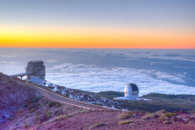 Roque de los Muchachos Gözlemevi La Palma, Kanarya Adaları, İspanya.
