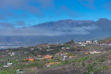 La Palma 'nın tarım manzarası, Kanarya adaları, İspanya.