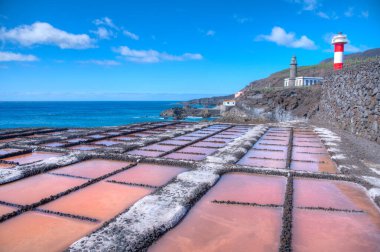 Salinas ve Faro de Fuencaliente La Palma, Kanarya Adaları, İspanya.