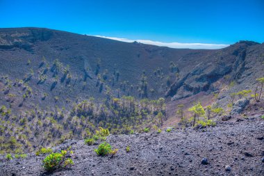La Palma 'daki San Antonio krateri, Kanarya Adaları, İspanya.