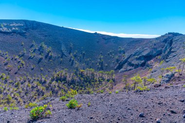 La Palma 'daki San Antonio krateri, Kanarya Adaları, İspanya.