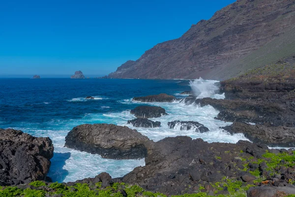 Landschaft Der Insel Hierro Von Einem Küstenweg Aus Gesehen Der — Stockfoto