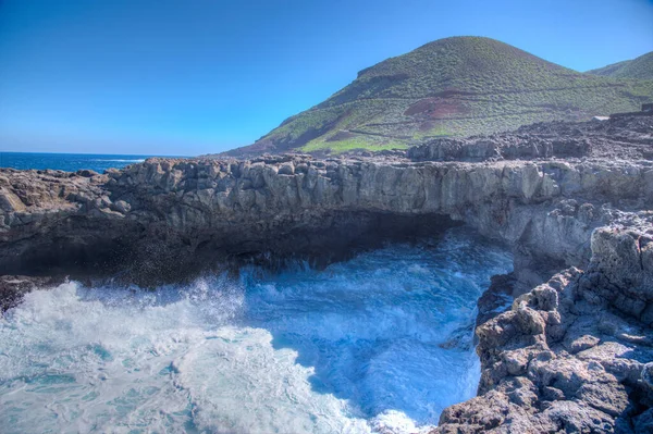 Grotta Charco Manso Sull Isola Hierro Isole Canarie Spagna — Foto Stock