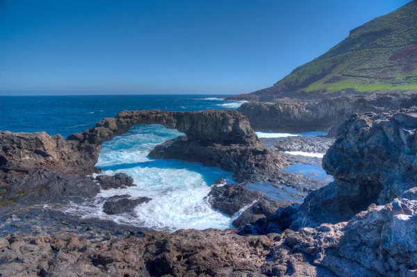 Stenen Boog Bij Charco Manso Hierro Eiland Canarische Eilanden Spanje — Stockfoto