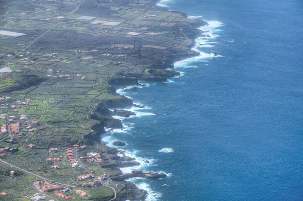 Flygfoto Över Kusten Golfo Dalen Hierro Kanarieöarna Spanien — Stockfoto