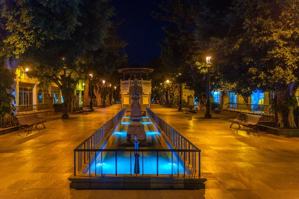 Vista Noturna Uma Fonte Altar Parque Centro Santa Cruz Palma — Fotografia de Stock