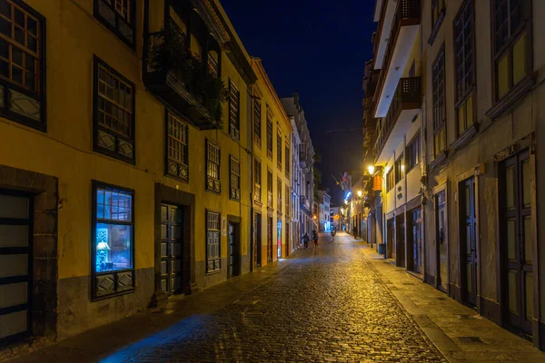 Vista Nocturna Hermosas Casas Tradicionales Calle Principal Centro Santa Cruz —  Fotos de Stock
