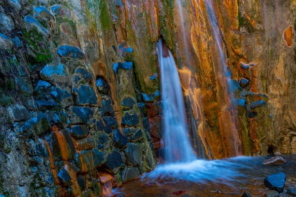 Cascada Los Colores Caldeira Taburiente Palma Ilhas Canárias Espanha — Fotografia de Stock