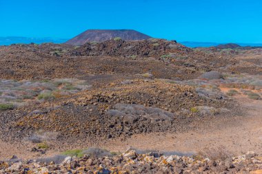 Lobos Adası volkanik manzarası, Kanarya Adaları, İspanya.