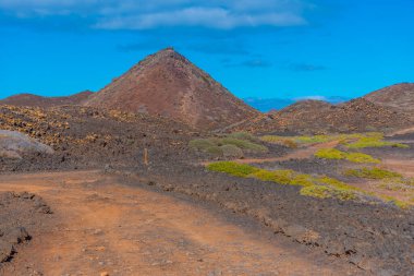 Lobos Adası volkanik manzarası, Kanarya Adaları, İspanya.