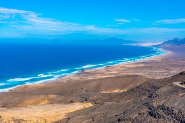 Fuentevertura, Kanarya Adaları, İspanya 'daki Cofete plajının hava manzarası.