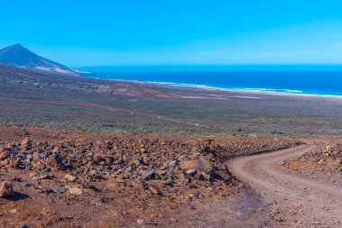 Fuentevertura, Kanarya Adaları, İspanya 'daki Cofete plajının hava manzarası.