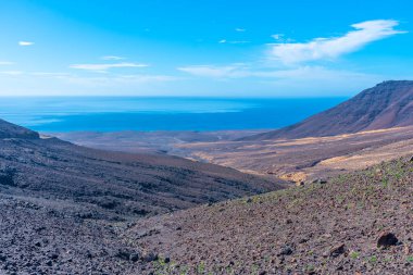 Jandia yarımadasındaki Fuerteventura çorak arazisi, Kanarya adaları, İspanya.