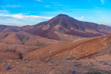 Sotavento bakış açısından Fuerteventura Adası Panoraması, Kanarya Adaları, İspanya.