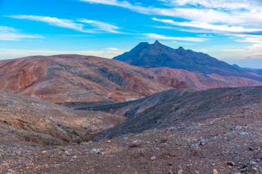 Sotavento bakış açısından Fuerteventura Adası Panoraması, Kanarya Adaları, İspanya.