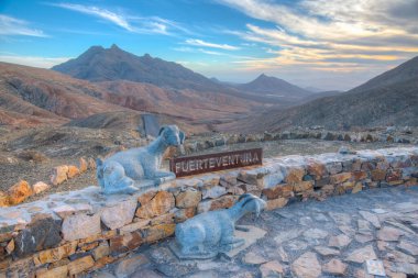 Sotavento bakış açısından Fuerteventura Adası Panoraması, Kanarya Adaları, İspanya.