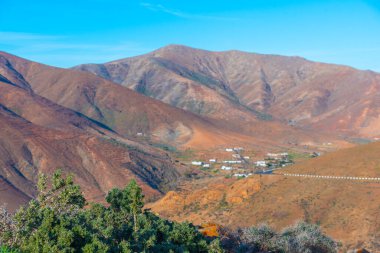 Risco de las Penas 'tan Fuerteventura Adası Panoraması, Kanarya Adaları, İspanya.
