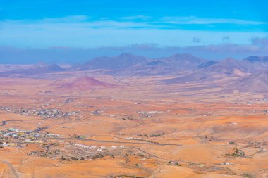 Fuerteventura, Kanarya Adaları, İspanya 'daki çorak arazinin havadan görünüşü.