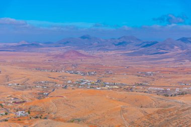 Fuerteventura, Kanarya Adaları, İspanya 'daki çorak arazinin havadan görünüşü.
