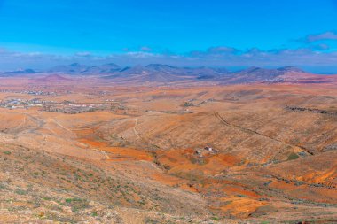 Fuerteventura, Kanarya Adaları, İspanya 'daki çorak arazinin havadan görünüşü.