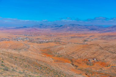 Fuerteventura, Kanarya Adaları, İspanya 'daki çorak arazinin havadan görünüşü.