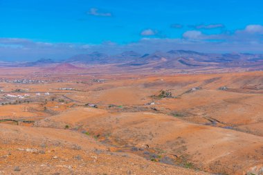 Fuerteventura, Kanarya Adaları, İspanya 'daki çorak arazinin havadan görünüşü.