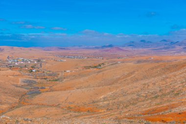Fuerteventura, Kanarya Adaları, İspanya 'daki çorak arazinin havadan görünüşü.