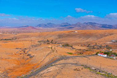 Fuerteventura, Kanarya Adaları, İspanya 'daki çorak arazinin havadan görünüşü.