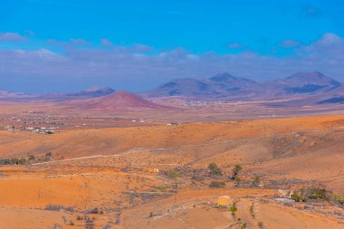 Fuerteventura, Kanarya Adaları, İspanya 'daki çorak arazinin havadan görünüşü.