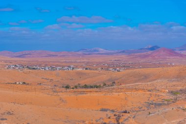 Fuerteventura, Kanarya Adaları, İspanya 'daki çorak arazinin havadan görünüşü.