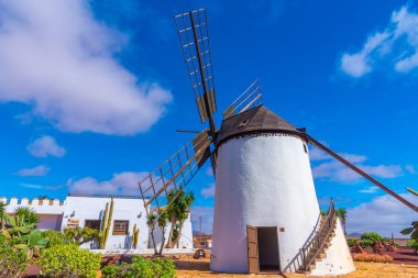 Fuerteventura, Kanarya Adaları, İspanya 'daki Majorero Peynir Müzesi' nde yel değirmeni.