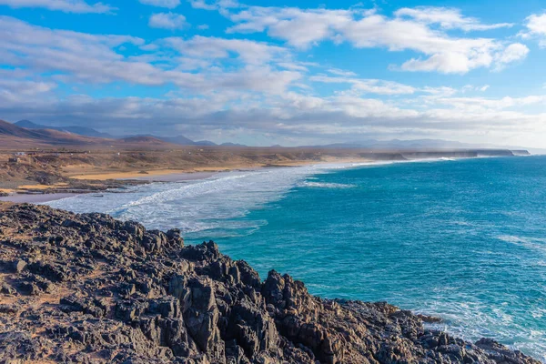 Küste Mit Stränden Vom Dorf Cotillo Auf Fuerteventura Kanarische Inseln — Stockfoto