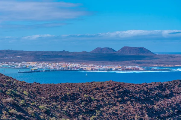 Corralejo Vanaf Isla Lobos Canarische Eilanden Spanje — Stockfoto