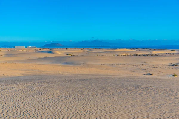 Sunrise View Corralejo Sand Dunes Fuerteventura Canary Islands Spain — стоковое фото