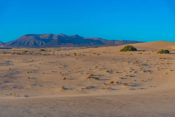 Vue Lever Soleil Sur Les Dunes Corralejo Fuerteventura Îles Canaries — Photo