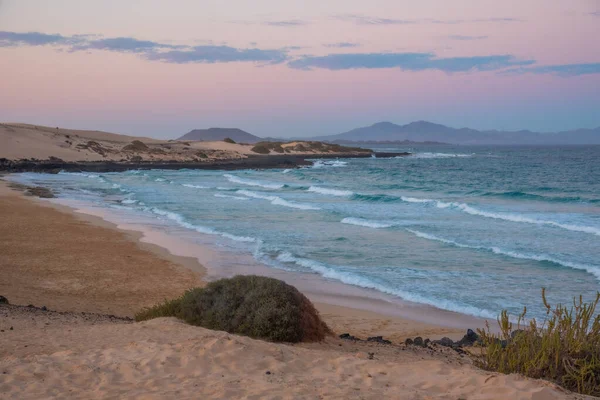 Sunset View Playa Alzada Corralejo Sand Dunes Fuerteventura Canary Islands — 스톡 사진