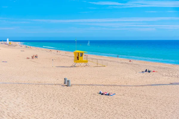 Solig Dag Playa Matorral Morro Jable Fuerteventura Kanarieöarna Spanien — Stockfoto