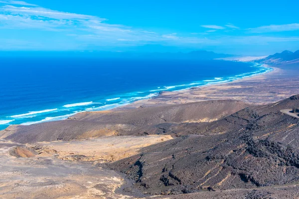 Luftaufnahme Des Cofete Strandes Fuentevertura Kanarische Inseln Spanien — Stockfoto