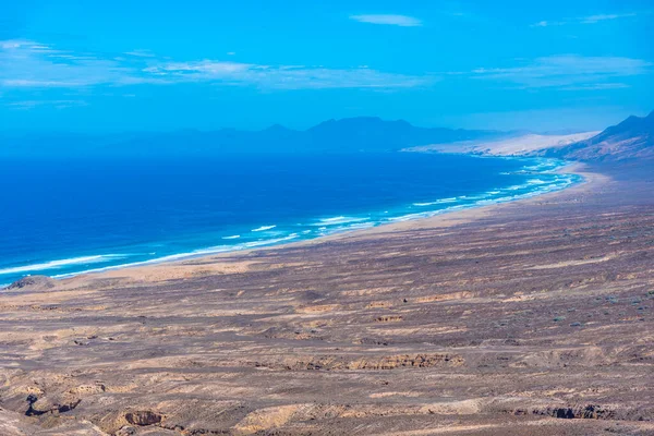 Fuentevertura, Kanarya Adaları, İspanya 'daki Cofete plajının hava manzarası.