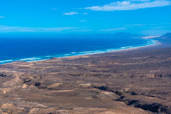 Fuentevertura, Kanarya Adaları, İspanya 'daki Cofete plajının hava manzarası.