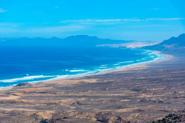 Fuentevertura, Kanarya Adaları, İspanya 'daki Cofete plajının hava manzarası.